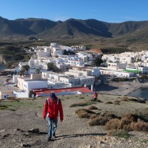 Hermann with the little village La Isleta del Moro